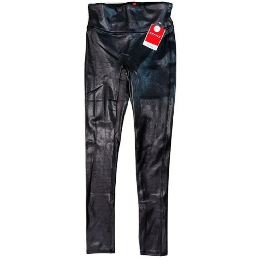 NWT - SPANX Faux Leather High Waist Leggings - Petite XS